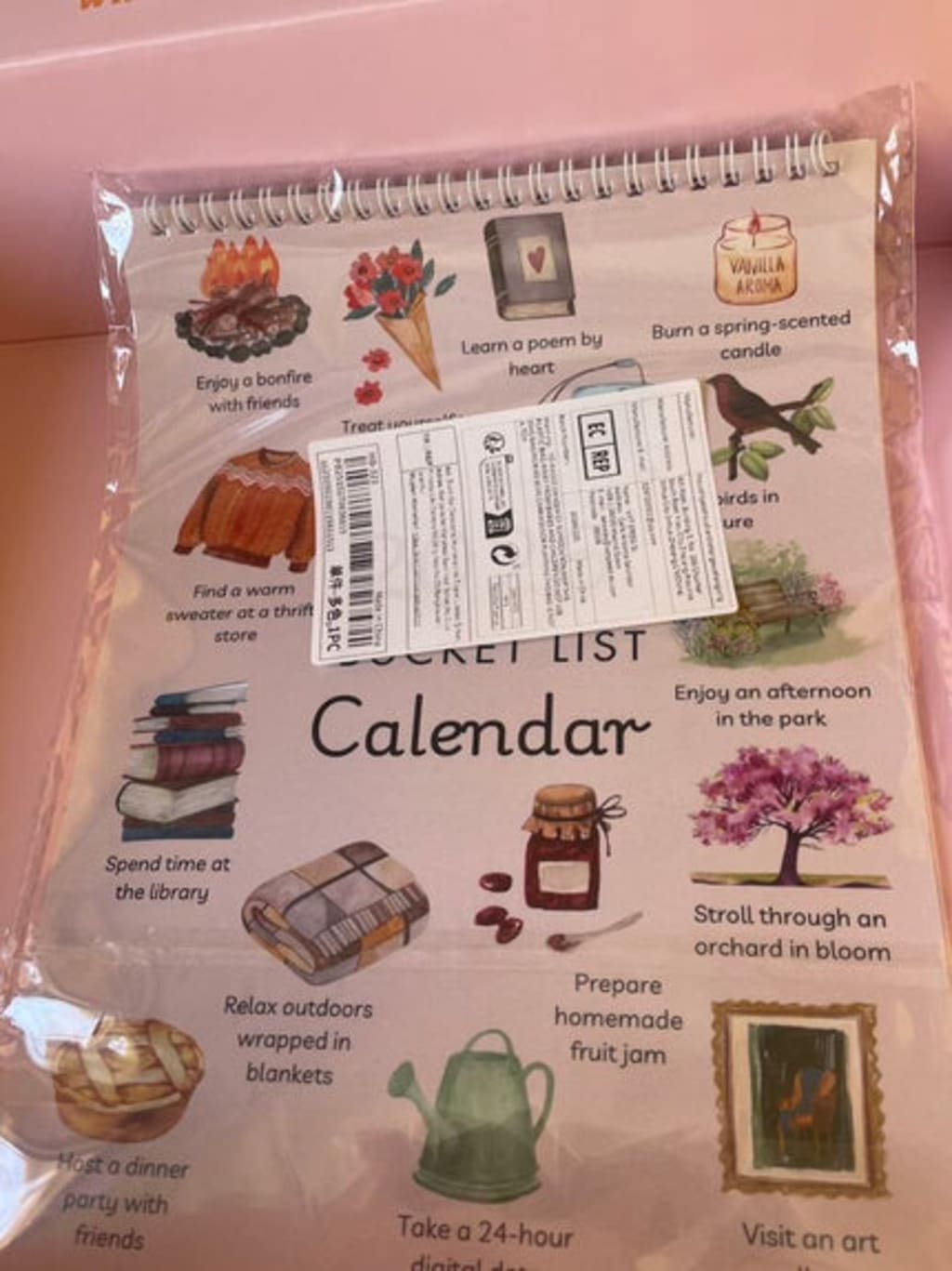 2026 Bucket List Spiral Calendar