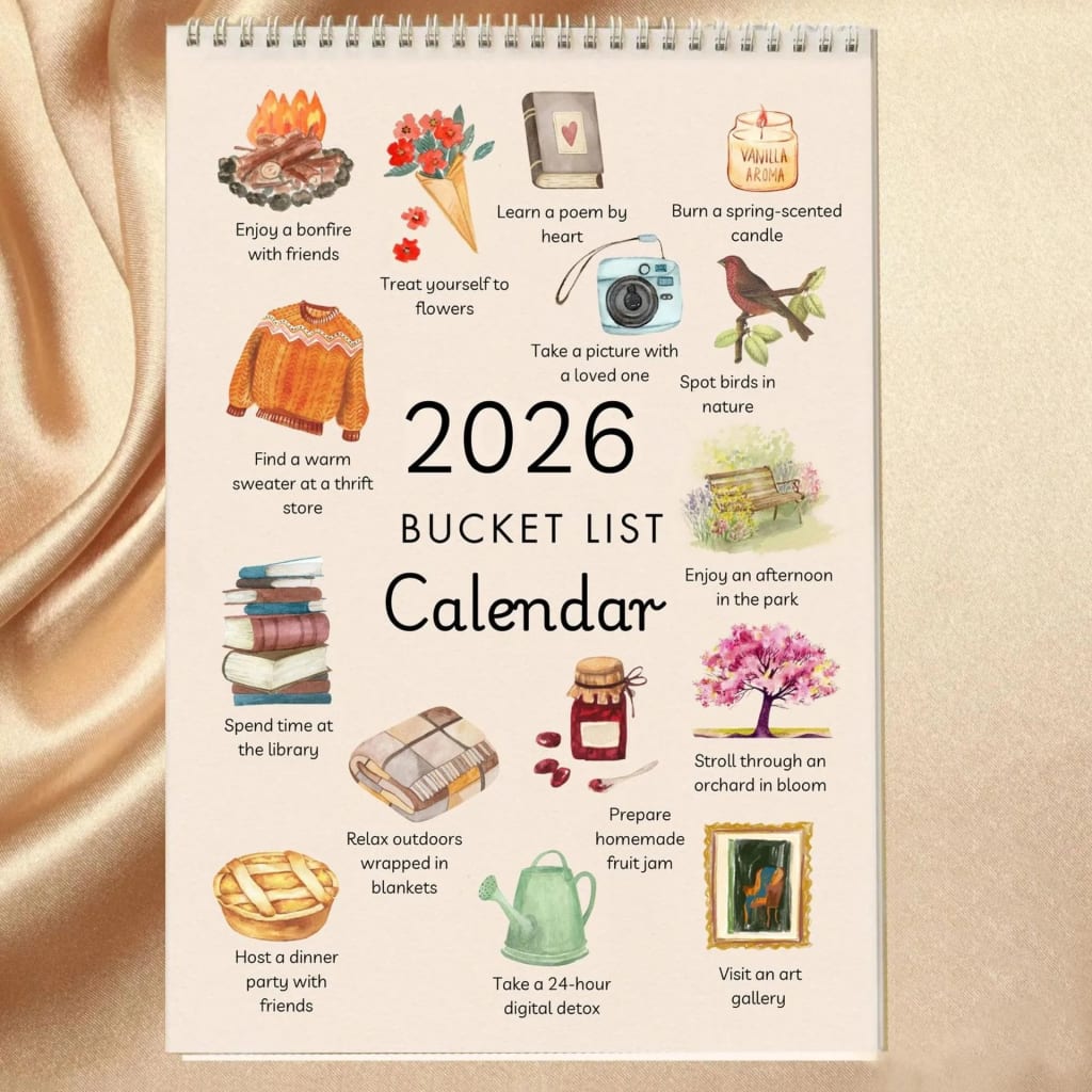 2026 Bucket List Spiral Calendar