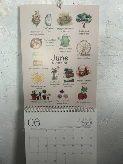 2026 Bucket List Spiral Calendar