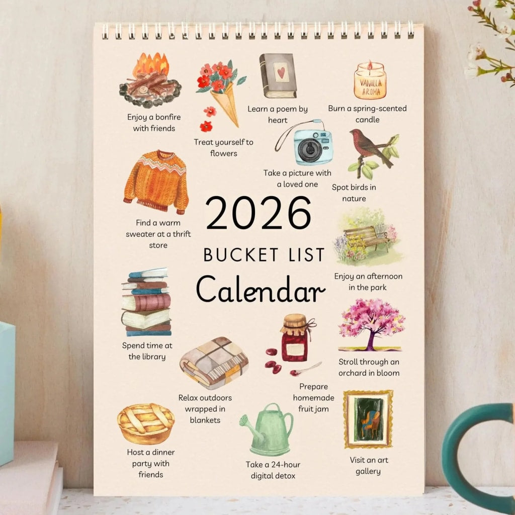 2026 Bucket List Spiral Calendar