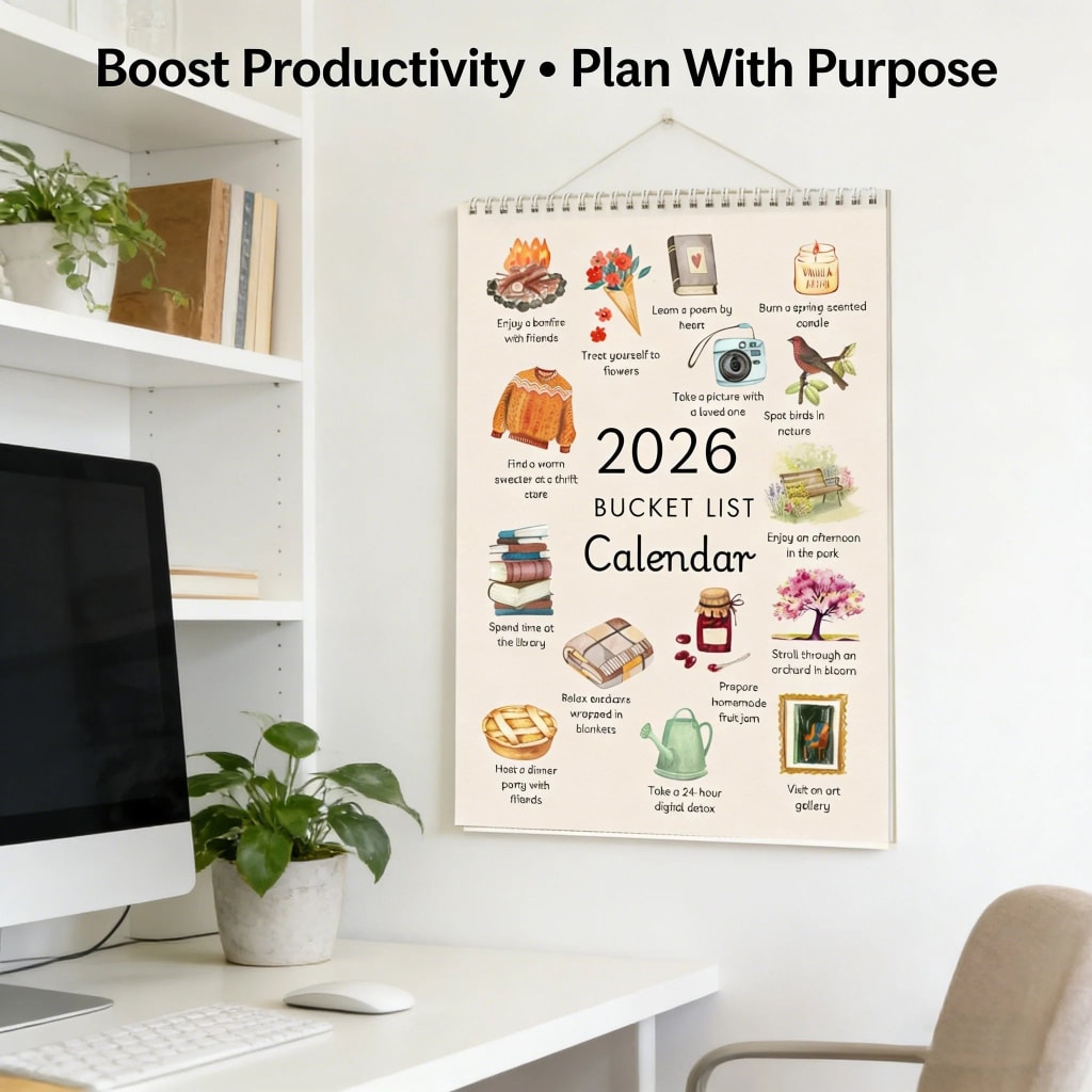 2026 Bucket List Spiral Calendar